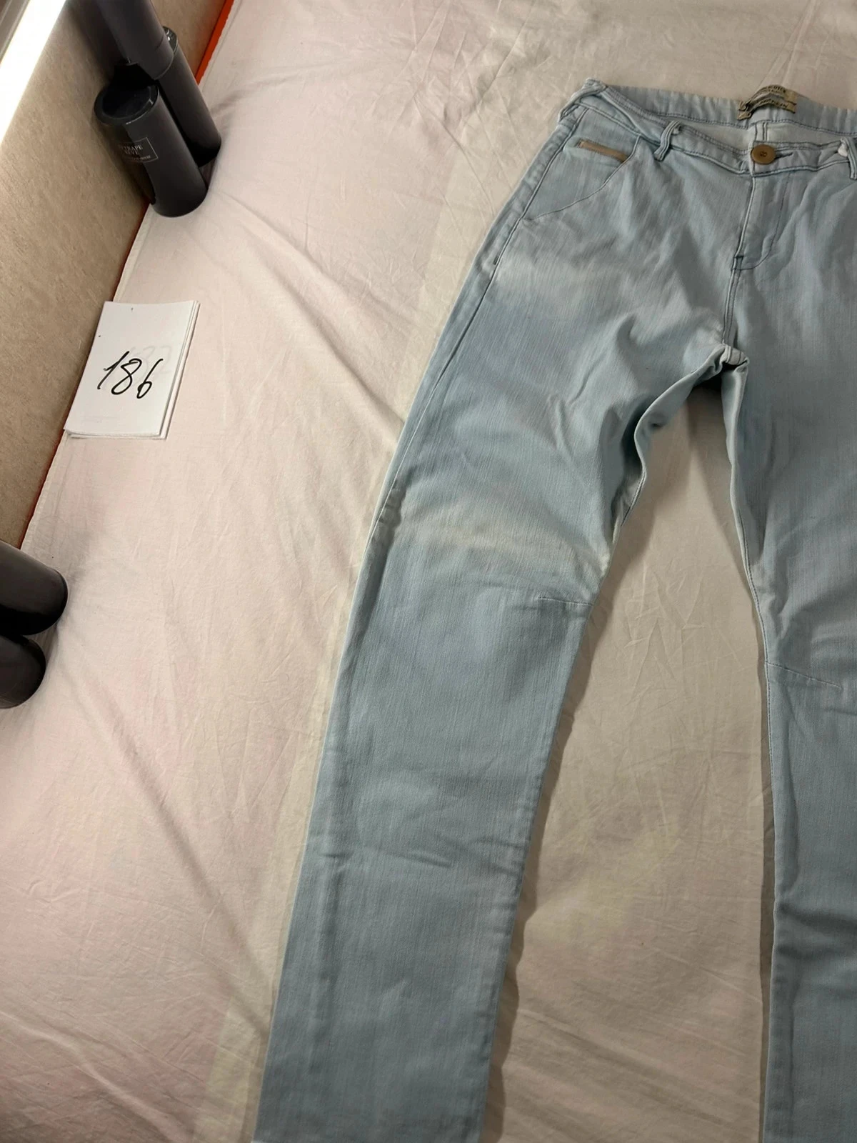 Jeans skinny azuis claros turquesa maison scotch amsterdams blauw w30 l32 – photo 3